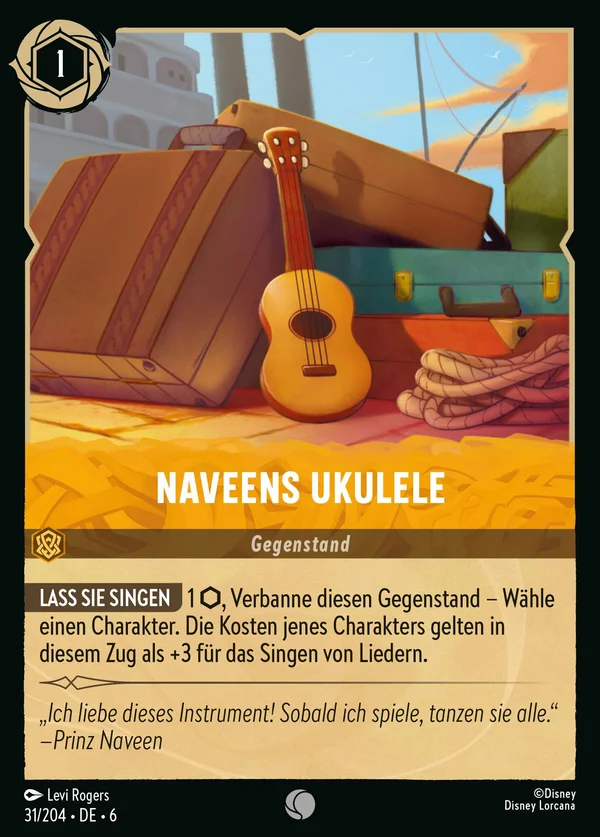 Naveens Ukulele — Disney Lorcana Gegenstand card from Azurite Sea