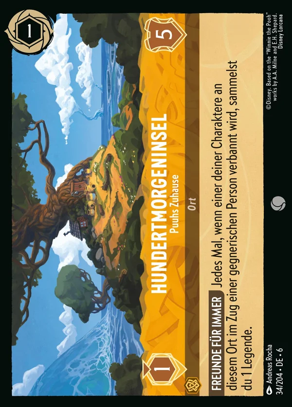 Hundertmorgeninsel - Puuhs Zuhause — Disney Lorcana Ort card from Azurite Sea