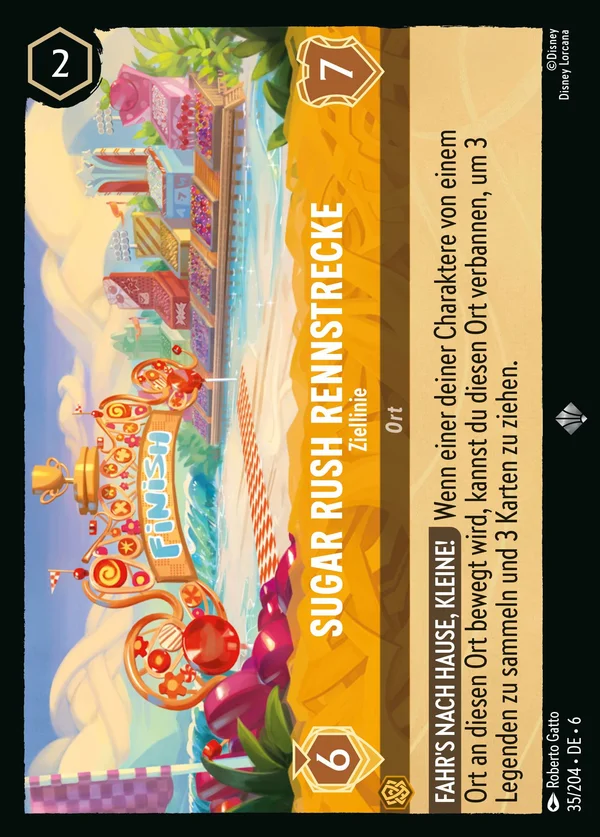 Sugar Rush Rennstrecke - Ziellinie — Disney Lorcana Ort card from Azurite Sea