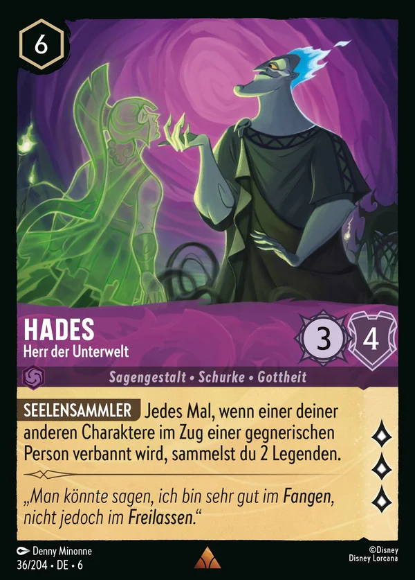 Hades - Herr der Unterwelt — Disney Lorcana Charakter card from Azurite Sea