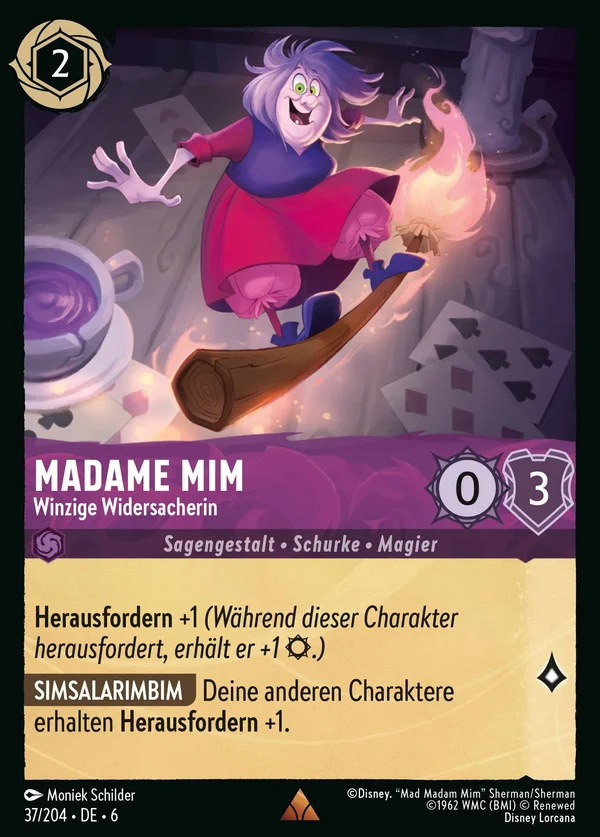 Madame Mim - Winzige Widersacherin — Disney Lorcana Charakter card from Azurite Sea