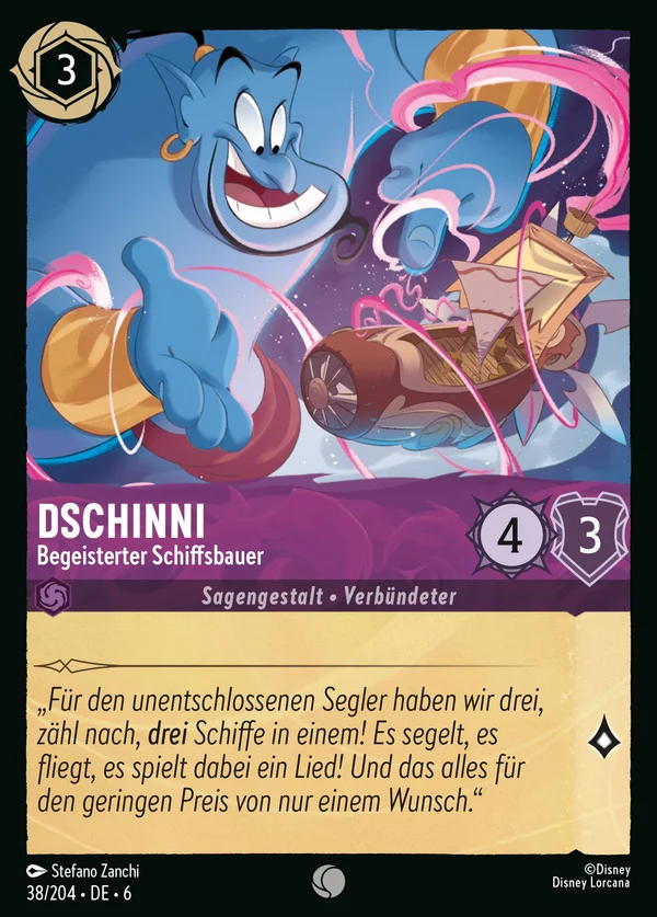 Dschinni - Begeisterter Schiffsbauer — Disney Lorcana Charakter card from Azurite Sea