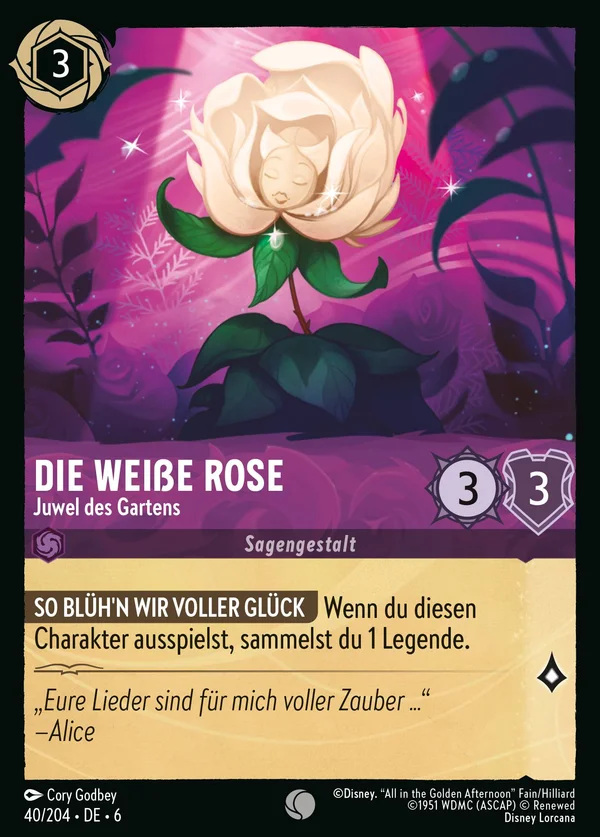 Die Weiße Rose - Juwel des Gartens — Disney Lorcana Charakter card from Azurite Sea