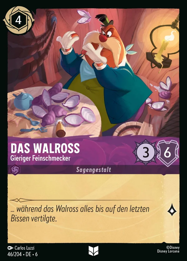 Das Walross - Gieriger Feinschmecker — Disney Lorcana Charakter card from Azurite Sea