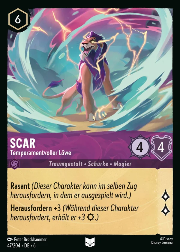 Scar - Temperamentvoller Löwe — Disney Lorcana Charakter card from Azurite Sea