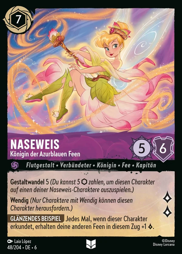 Naseweis - Königin der Azurblauen Feen — Disney Lorcana Charakter card from Azurite Sea