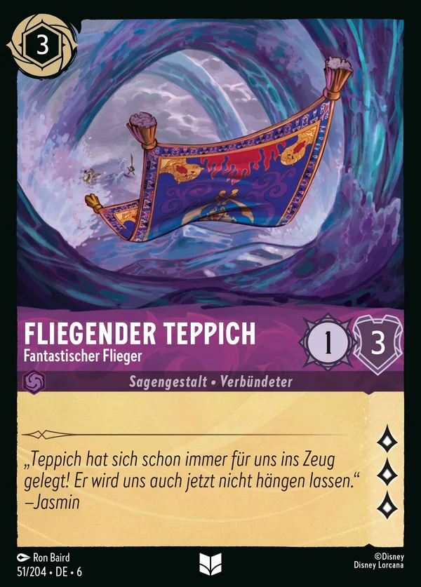 Fliegender Teppich - Fantastischer Flieger — Disney Lorcana Charakter card from Azurite Sea
