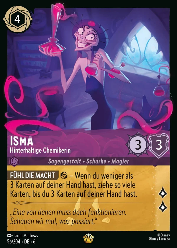 Isma - Hinterhältige Chemikerin — Disney Lorcana Charakter card from Azurite Sea