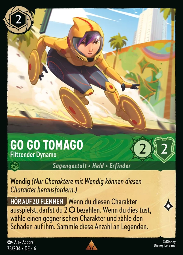 Go Go Tomago - Flitzender Dynamo — Disney Lorcana Charakter card from Azurite Sea