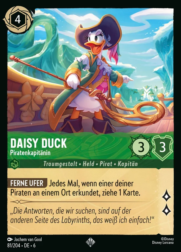 Daisy Duck - Piratenkapitänin — Disney Lorcana Charakter card from Azurite Sea