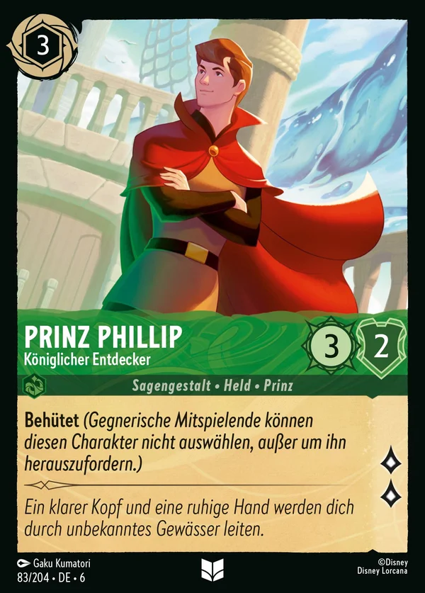 Prinz Phillip - Königlicher Entdecker — Disney Lorcana Charakter card from Azurite Sea