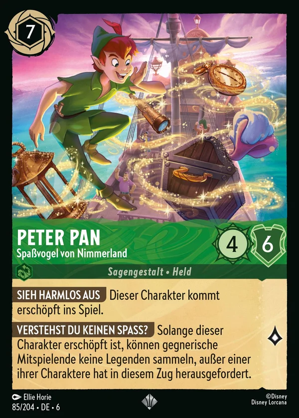 Peter Pan - Spaßvogel von Nimmerland — Disney Lorcana Charakter card from Azurite Sea