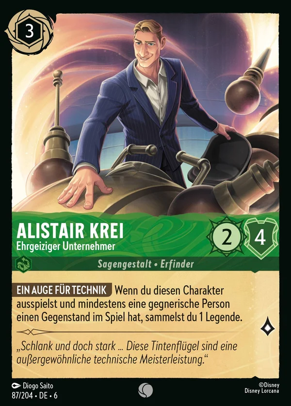Alistair Krei - Ehrgeiziger Unternehmer — Disney Lorcana Charakter card from Azurite Sea
