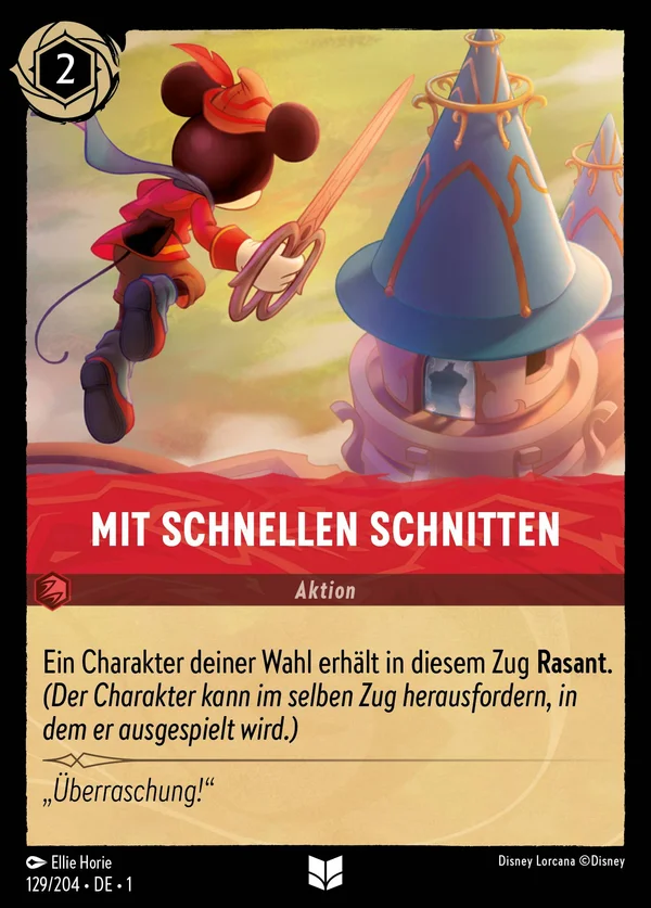 Mit schnellen Schnitten — Disney Lorcana Aktion card from The First Chapter