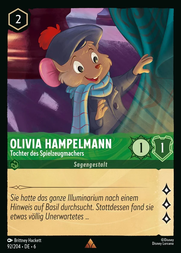 Olivia Hampelmann - Tochter des Spielzeugmachers — Disney Lorcana Charakter card from Azurite Sea