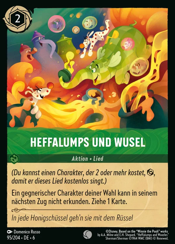 Heffalumps und Wusel — Disney Lorcana Aktion card from Azurite Sea