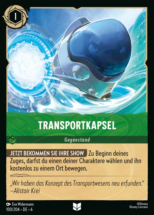 Transportkapsel — Disney Lorcana Gegenstand card from Azurite Sea