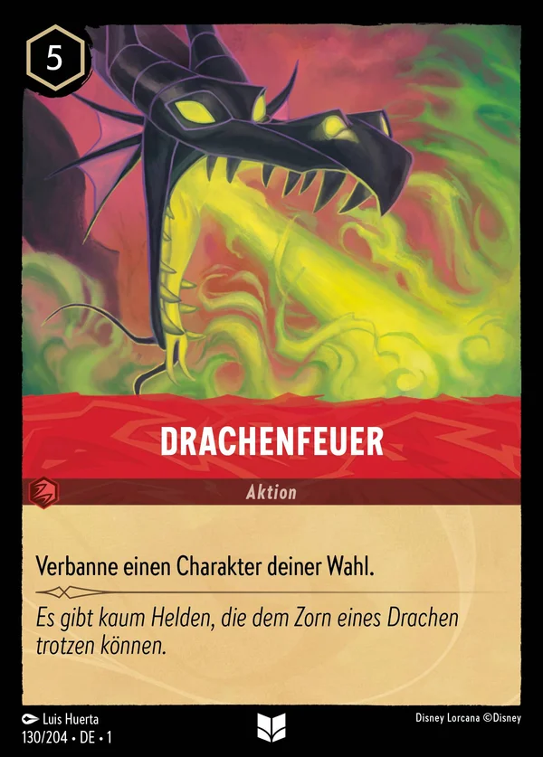 Drachenfeuer — Disney Lorcana Aktion card from The First Chapter