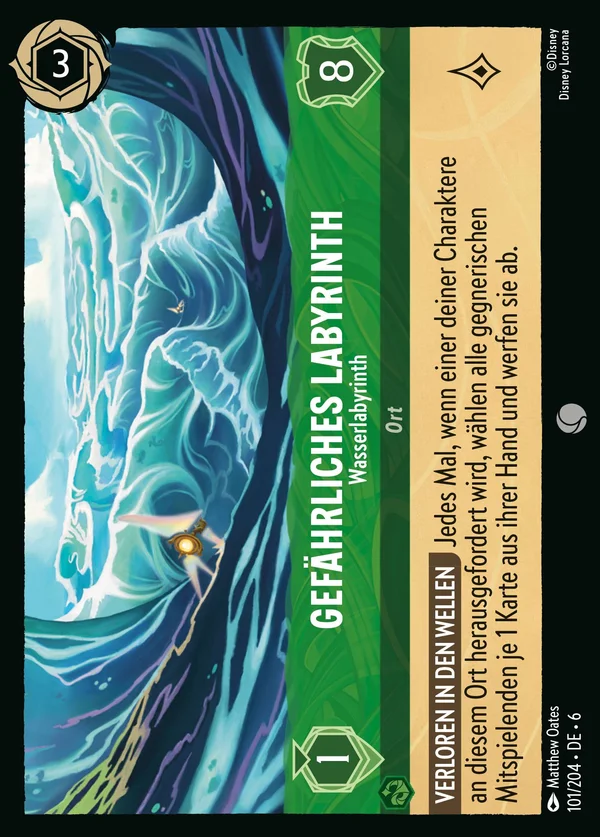 Gefährliches Labyrinth - Wasserlabyrinth — Disney Lorcana Ort card from Azurite Sea