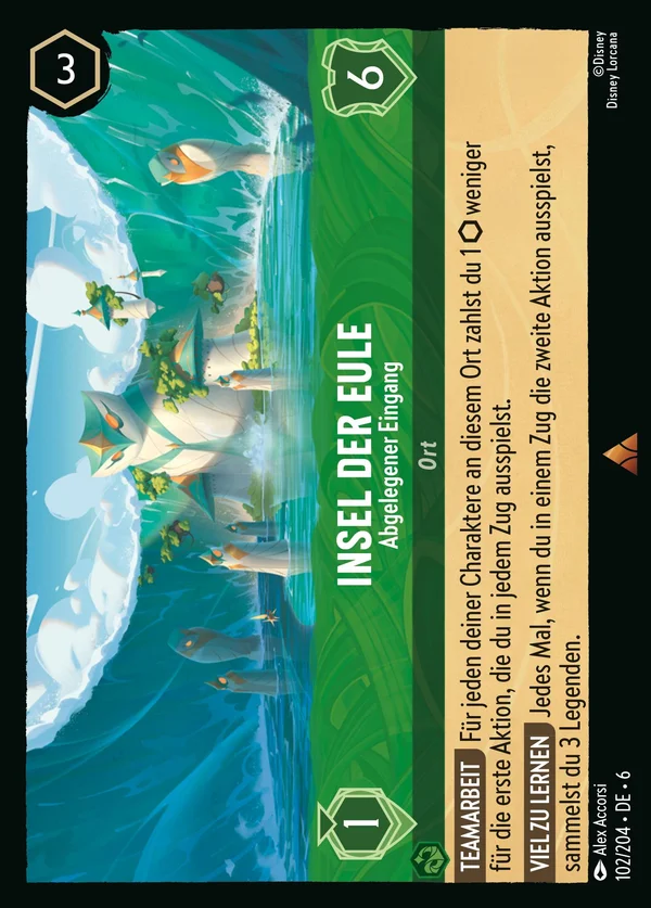 Insel der Eule - Abgelegener Eingang — Disney Lorcana Ort card from Azurite Sea