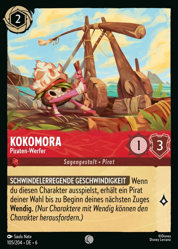 Kokomora - Piraten-Werfer — Disney Lorcana Charakter card from Azurite Sea