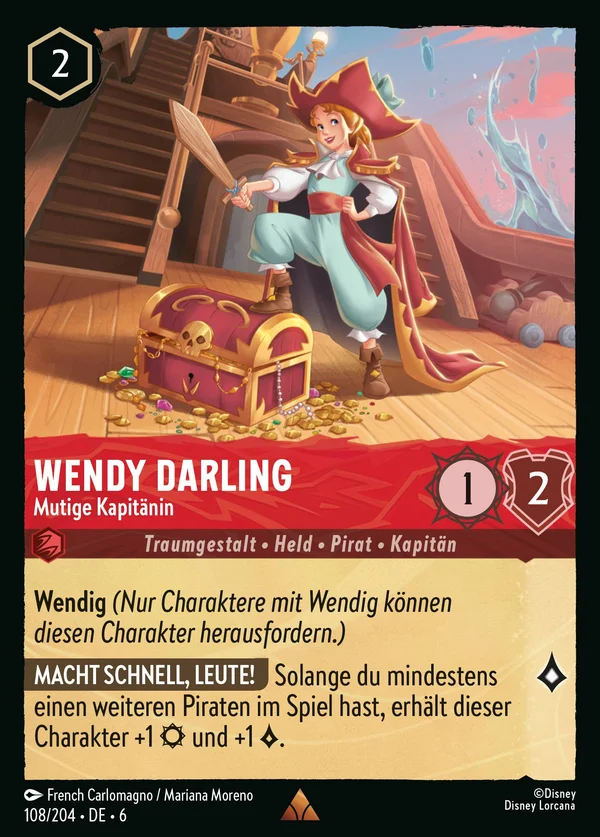 Wendy Darling - Mutige Kapitänin — Disney Lorcana Charakter card from Azurite Sea