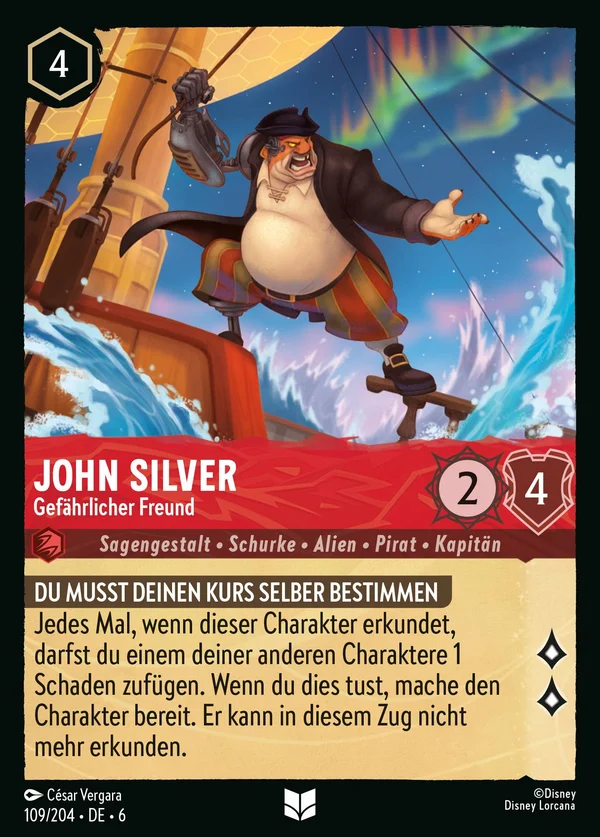John Silver - Gefährlicher Freund — Disney Lorcana Charakter card from Azurite Sea