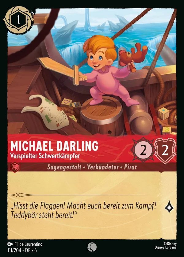 Michael Darling - Verspielter Schwertkämpfer — Disney Lorcana Charakter card from Azurite Sea