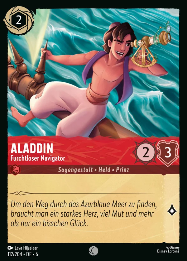 Aladdin - Furchtloser Navigator — Disney Lorcana Charakter card from Azurite Sea