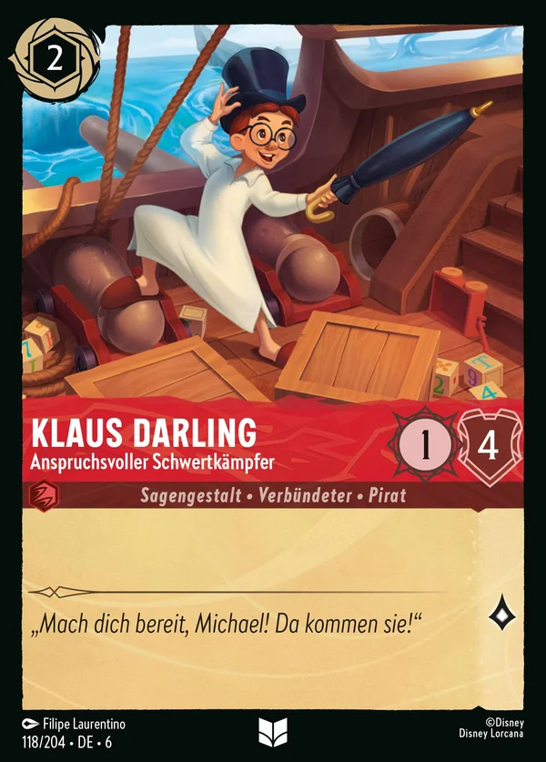 Klaus Darling - Anspruchsvoller Schwertkämpfer — Disney Lorcana Charakter card from Azurite Sea
