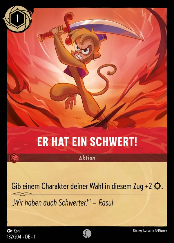 Er hat ein Schwert! — Disney Lorcana Aktion card from The First Chapter