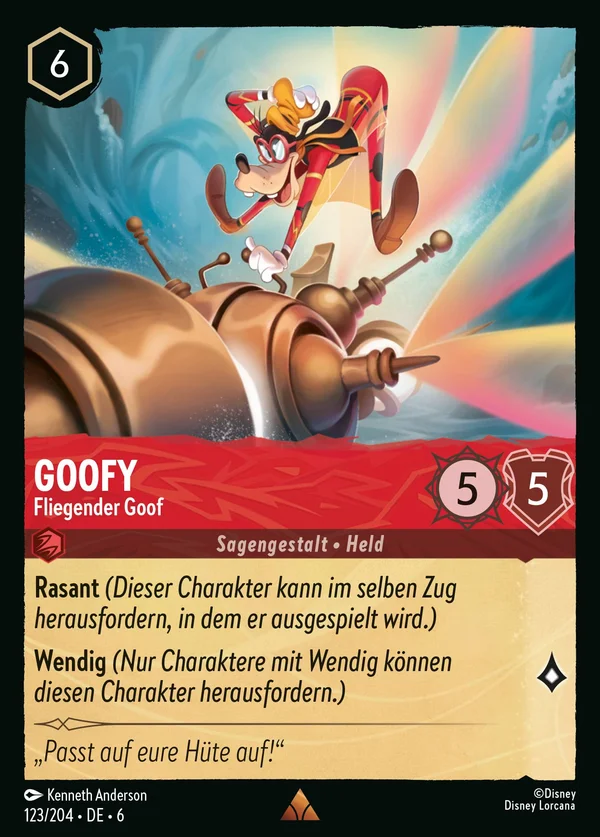 Goofy - Fliegender Goof — Disney Lorcana Charakter card from Azurite Sea