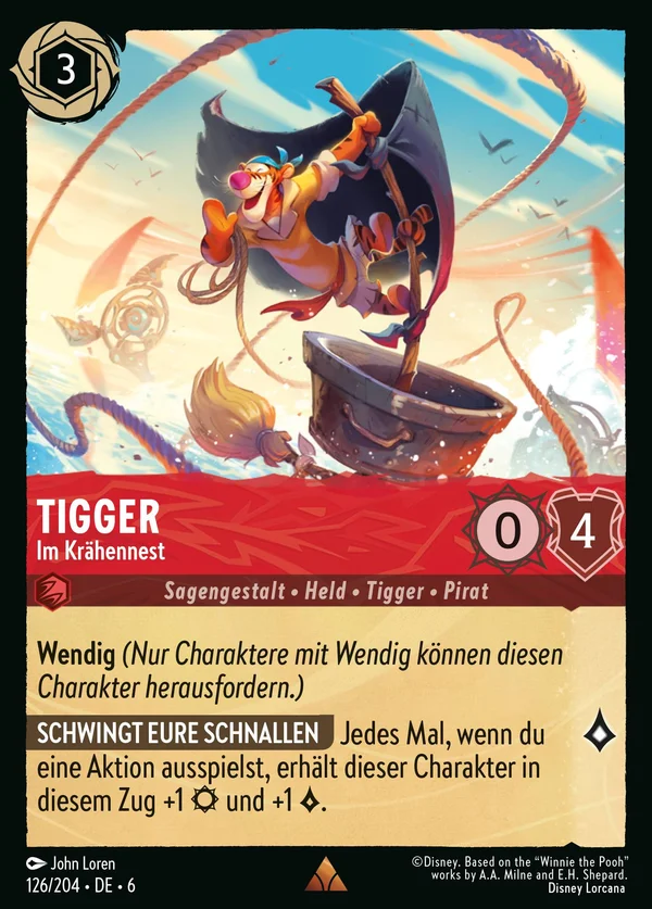 Tigger - Im Krähennest — Disney Lorcana Charakter card from Azurite Sea