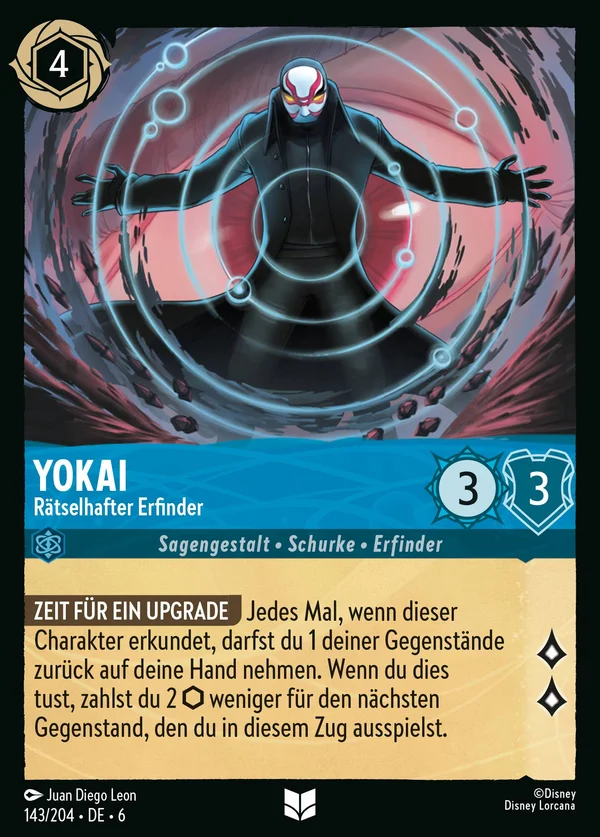 Yokai - Rätselhafter Erfinder — Disney Lorcana Charakter card from Azurite Sea