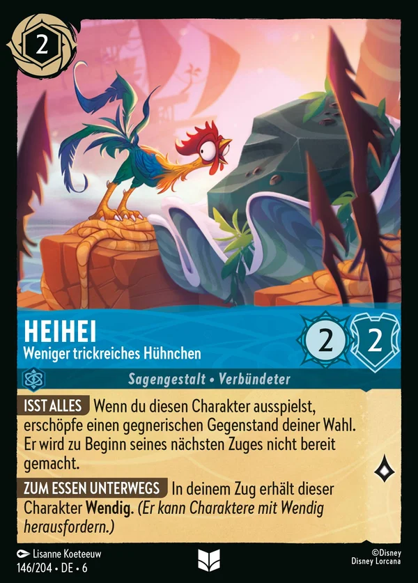 HeiHei - Weniger trickreiches Hühnchen — Disney Lorcana Charakter card from Azurite Sea