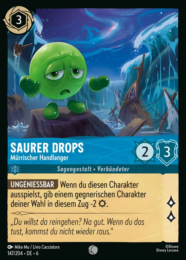 Saurer Drops - Mürrischer Handlanger — Disney Lorcana Charakter card from Azurite Sea