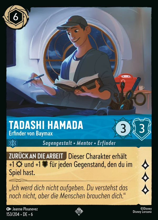 Tadashi Hamada - Erfinder von Baymax — Disney Lorcana Charakter card from Azurite Sea