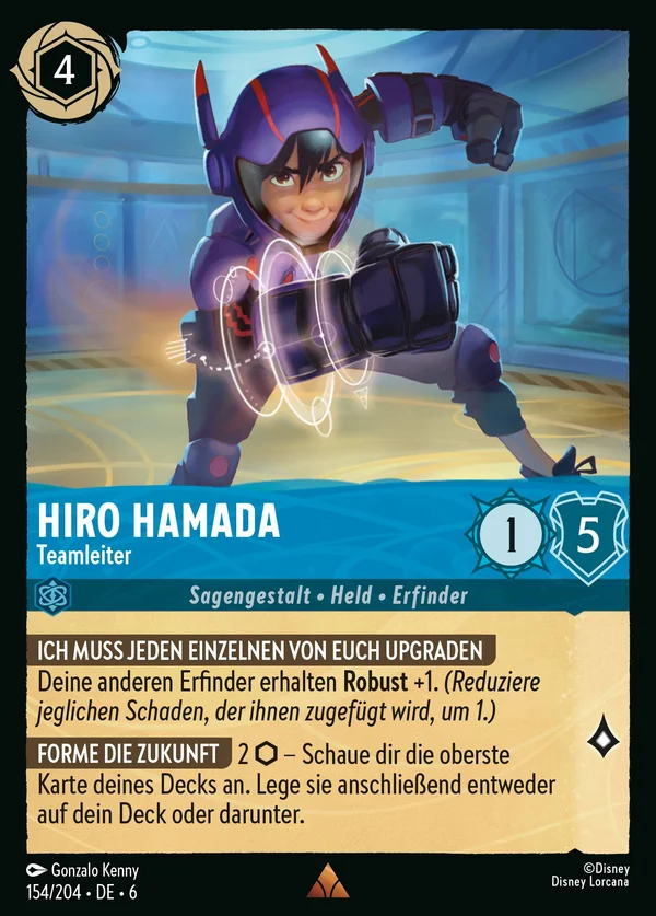 Hiro Hamada - Teamleiter — Disney Lorcana Charakter card from Azurite Sea