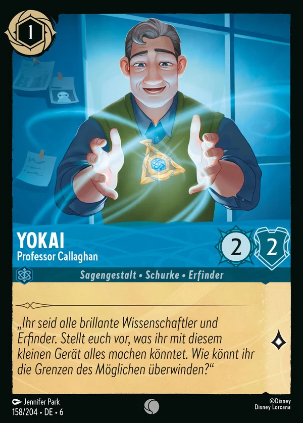 Yokai - Professor Callaghan — Disney Lorcana Charakter card from Azurite Sea