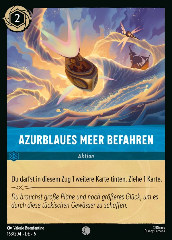 Azurblaues Meer befahren — Disney Lorcana Aktion card from Azurite Sea