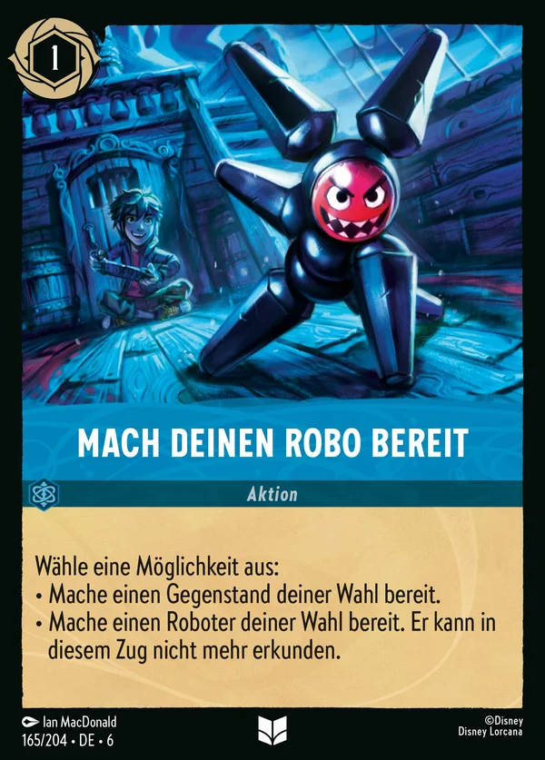 Mach deinen Robo bereit — Disney Lorcana Aktion card from Azurite Sea