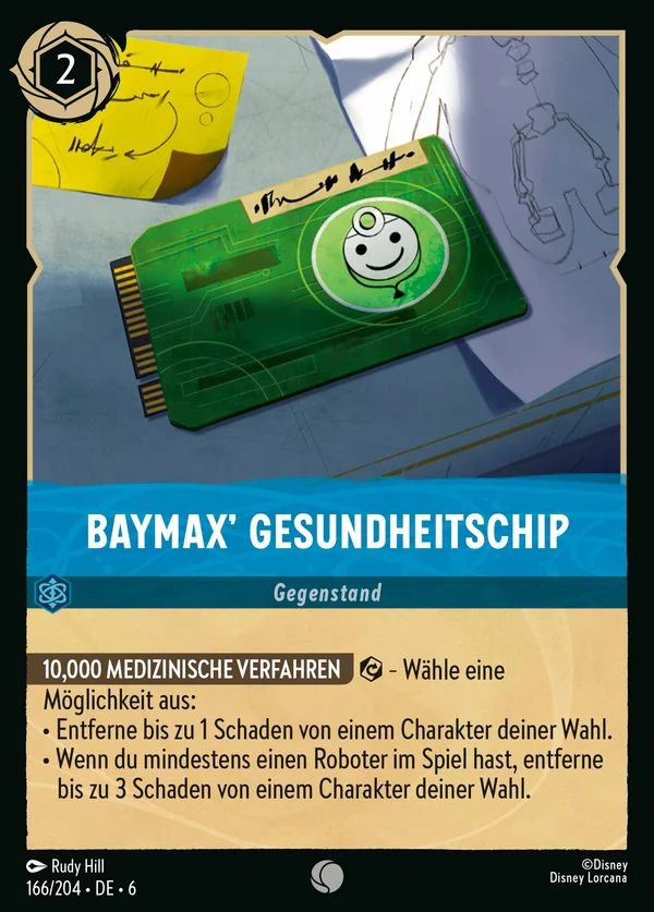 Baymax' Gesundheitschip — Disney Lorcana Gegenstand card from Azurite Sea