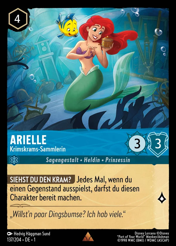 Arielle - Krimskrams-Sammlerin — Disney Lorcana Charakter card from The First Chapter