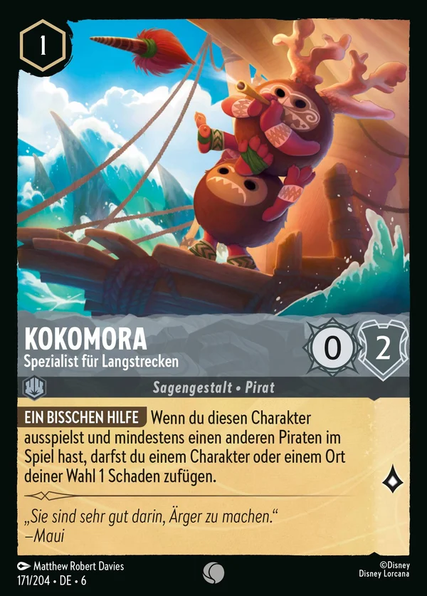 Kokomora - Spezialist für Langstrecken — Disney Lorcana Charakter card from Azurite Sea