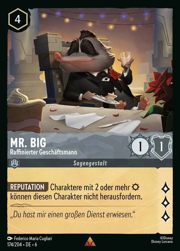 Mr. Big - Raffinierter Geschäftsmann — Disney Lorcana Charakter card from Azurite Sea