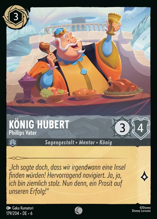 König Hubert - Phillips Vater — Disney Lorcana Charakter card from Azurite Sea
