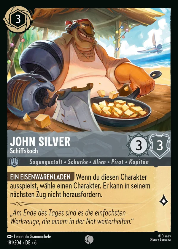 John Silver - Schiffskoch — Disney Lorcana Charakter card from Azurite Sea