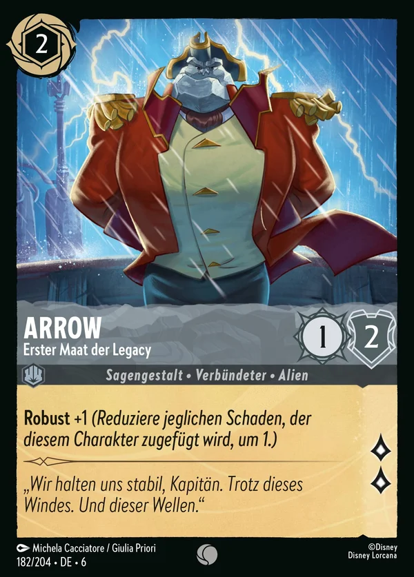 Arrow - Erster Maat der Legacy — Disney Lorcana Charakter card from Azurite Sea
