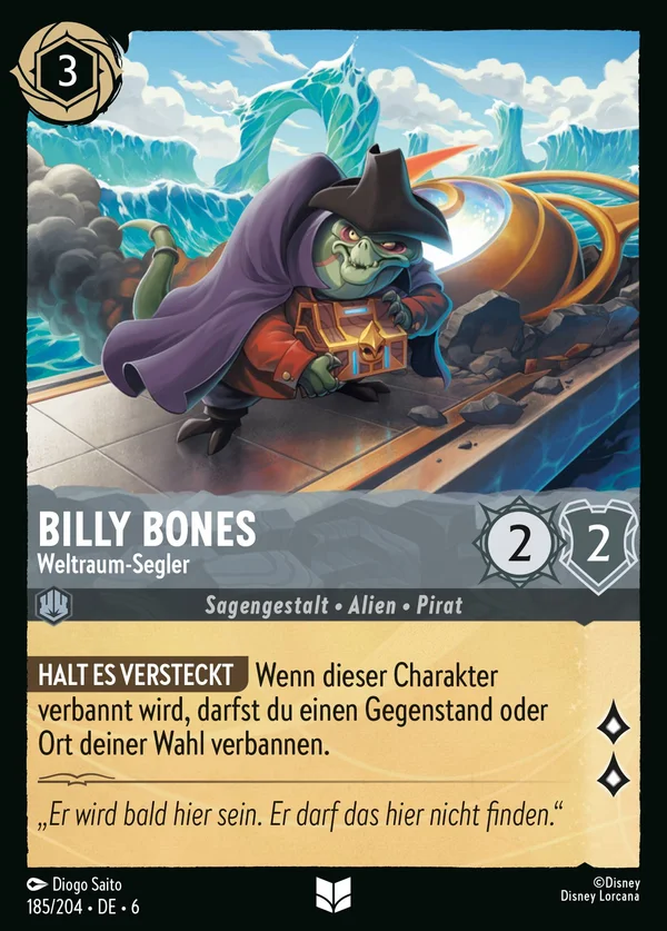 Billy Bones - Weltraum-Segler — Disney Lorcana Charakter card from Azurite Sea