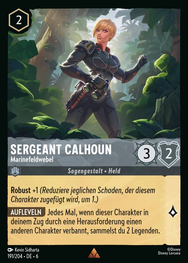 Sergeant Calhoun - Marinefeldwebel — Disney Lorcana Charakter card from Azurite Sea
